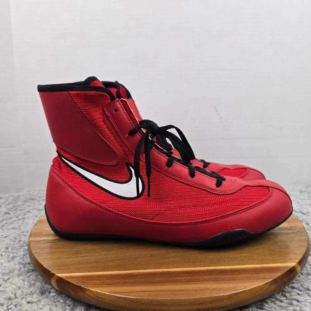 Nike Men 10.5 Machomai 2 Red White Black Gym Lightweight Boxing Shoe 321819-610